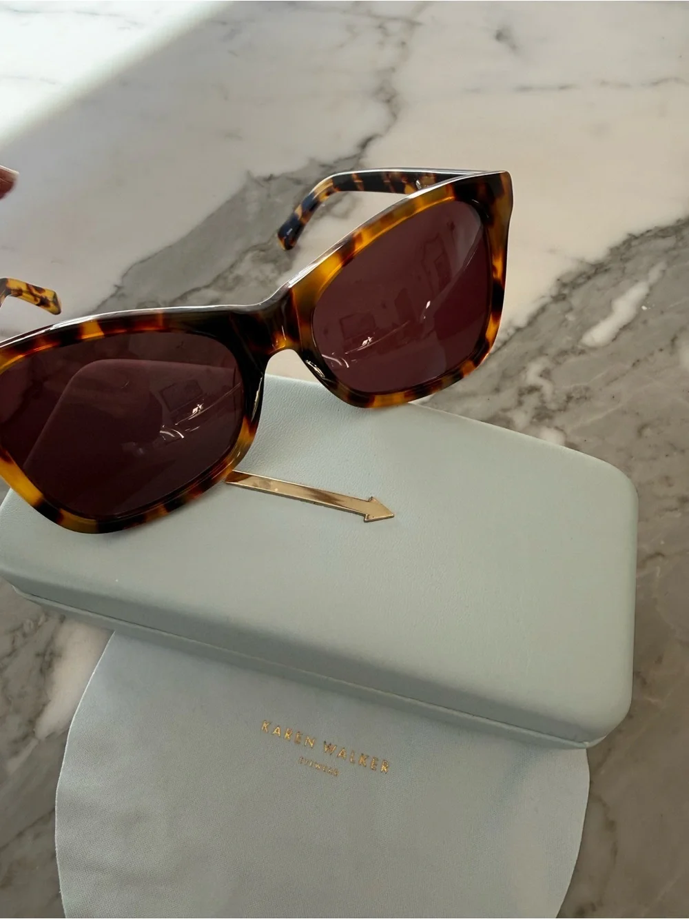 Karen Walker Tortoiseshell Sunglasses with Brown Lenses - perfect day style